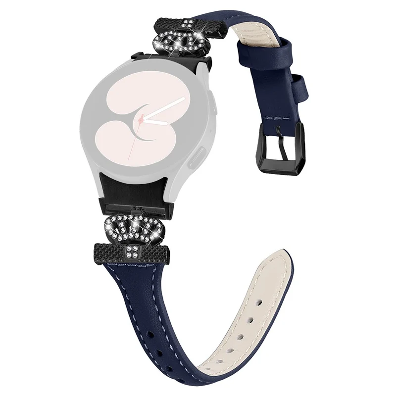 Black Buckle Strap Samsung Galaxy Watch Universal 20mm Watchband Crown Connector Wrist Band