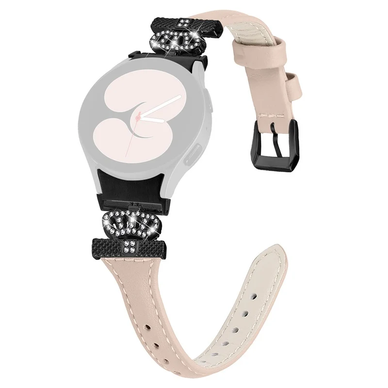 Black Buckle Strap Samsung Galaxy Watch Universal 20mm Watchband Crown Connector Wrist Band