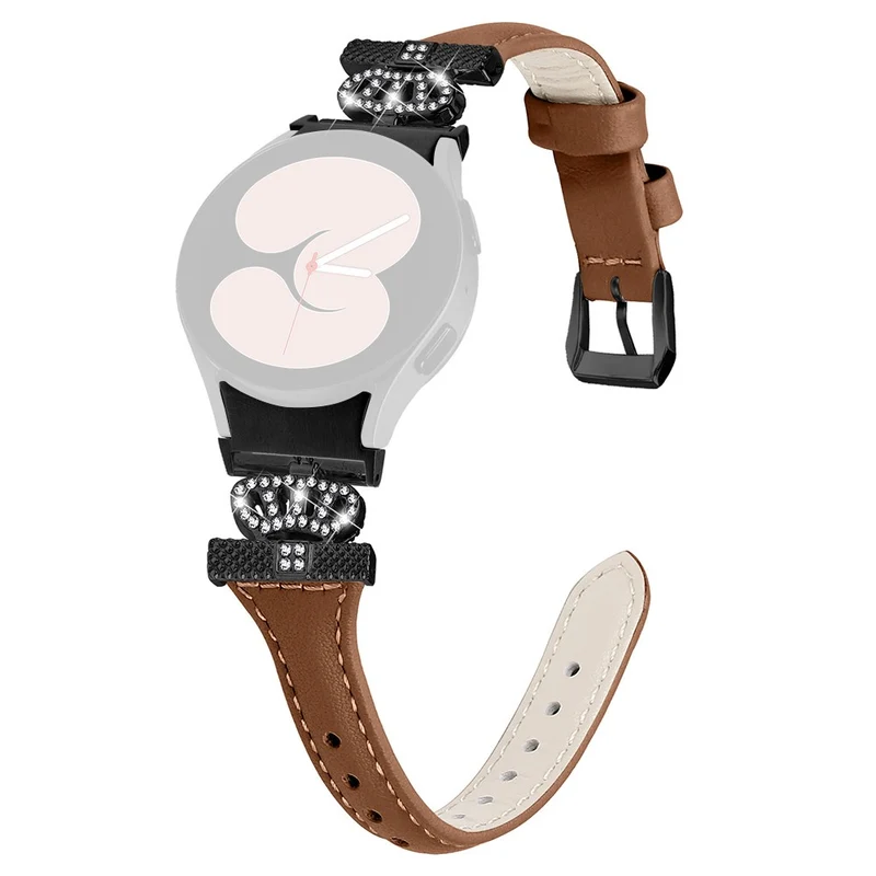 Black Buckle Strap Samsung Galaxy Watch Universal 20mm Watchband Crown Connector Wrist Band