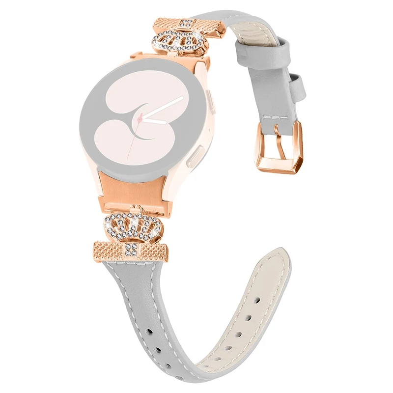 Rose Gold Buckle Strap Samsung Galaxy Watch Universal 20mm Watchband Rhinestone Crown Strap