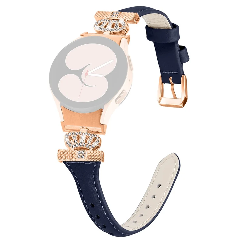 Rose Gold Buckle Strap Samsung Galaxy Watch Universal 20mm Watchband Rhinestone Crown Strap