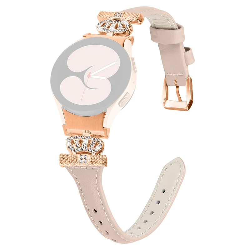 Rose Gold Buckle Strap Samsung Galaxy Watch Universal 20mm Watchband Rhinestone Crown Strap