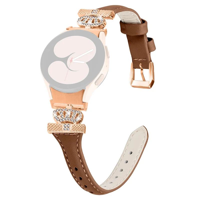 Rose Gold Buckle Strap Samsung Galaxy Watch Universal 20mm Watchband Rhinestone Crown Strap