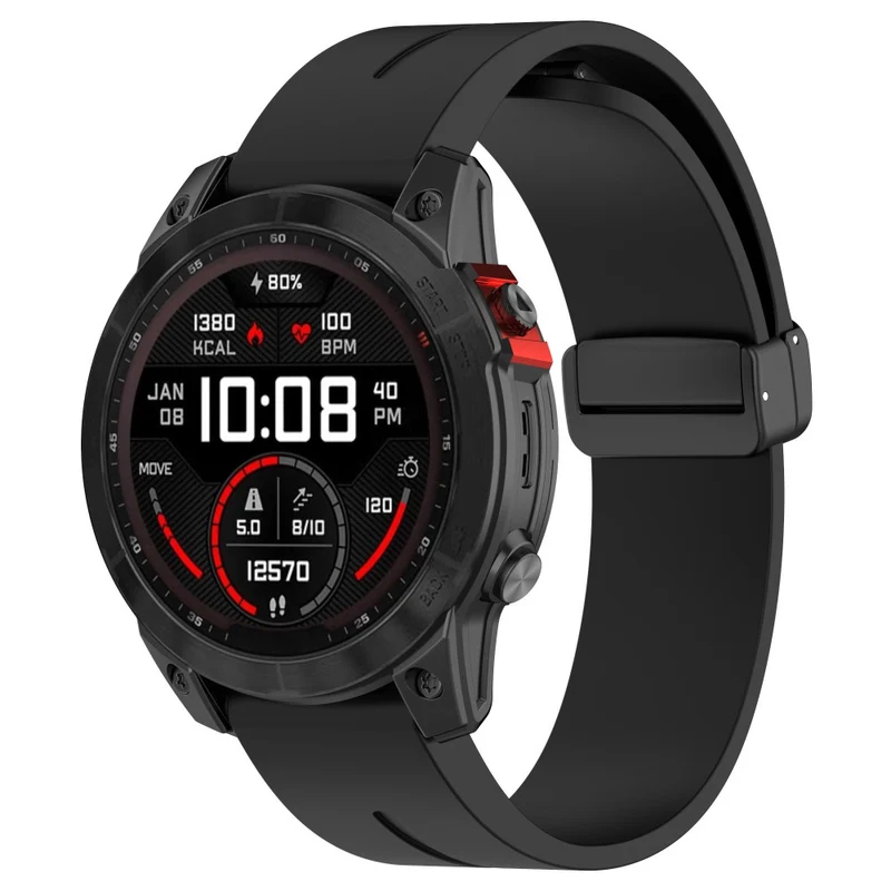Garmin Fenix 7S / 7S Pro / Instinct 2S / Fenix 6S Watch Strap 20mm Silicone Watchband with Black Buckle