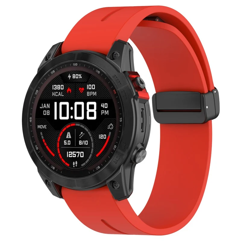 Garmin Fenix 7S / 7S Pro / Instinct 2S / Fenix 6S Watch Strap 20mm Silicone Watchband with Black Buckle