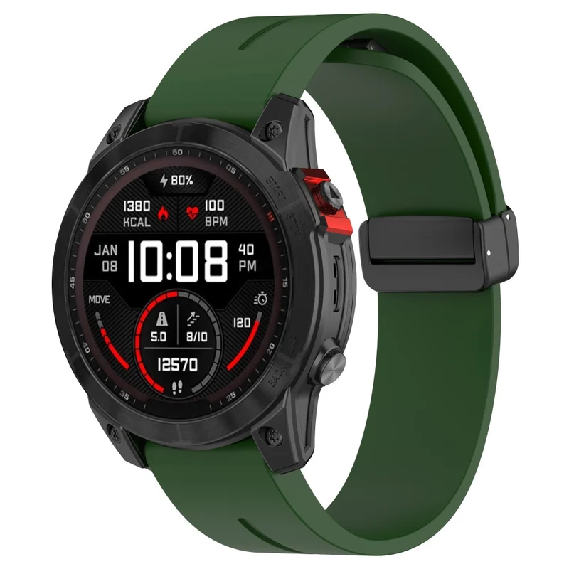 Garmin Fenix 7S / 7S Pro / Instinct 2S / Fenix 6S Watch Strap 20mm Silicone Watchband with Black Buckle