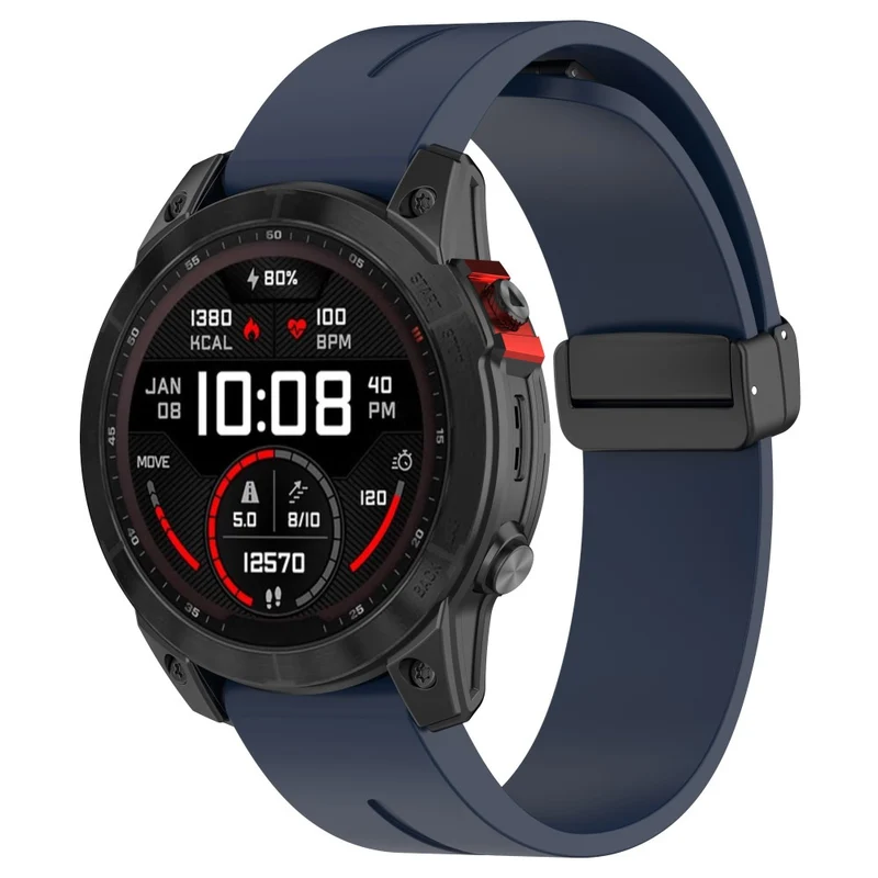 Garmin Fenix 7S / 7S Pro / Instinct 2S / Fenix 6S Watch Strap 20mm Silicone Watchband with Black Buckle