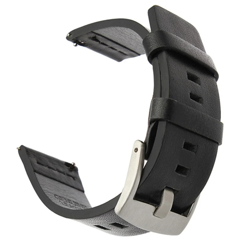 Suunto 9 / 9 Baro / 7 Replacement Watch Band 24mm Vegan Leather Watch Strap - Black / Black / Black