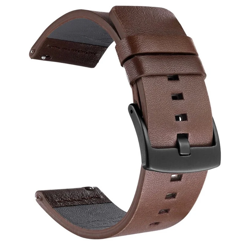 Suunto 9 / 9 Baro / 7 Replacement Watch Band 24mm Vegan Leather Watch Strap - Black / Black / Black