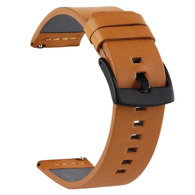 Suunto 9 / 9 Baro / 7 Replacement Watch Band 24mm Vegan Leather Watch Strap - Black / Black / Black