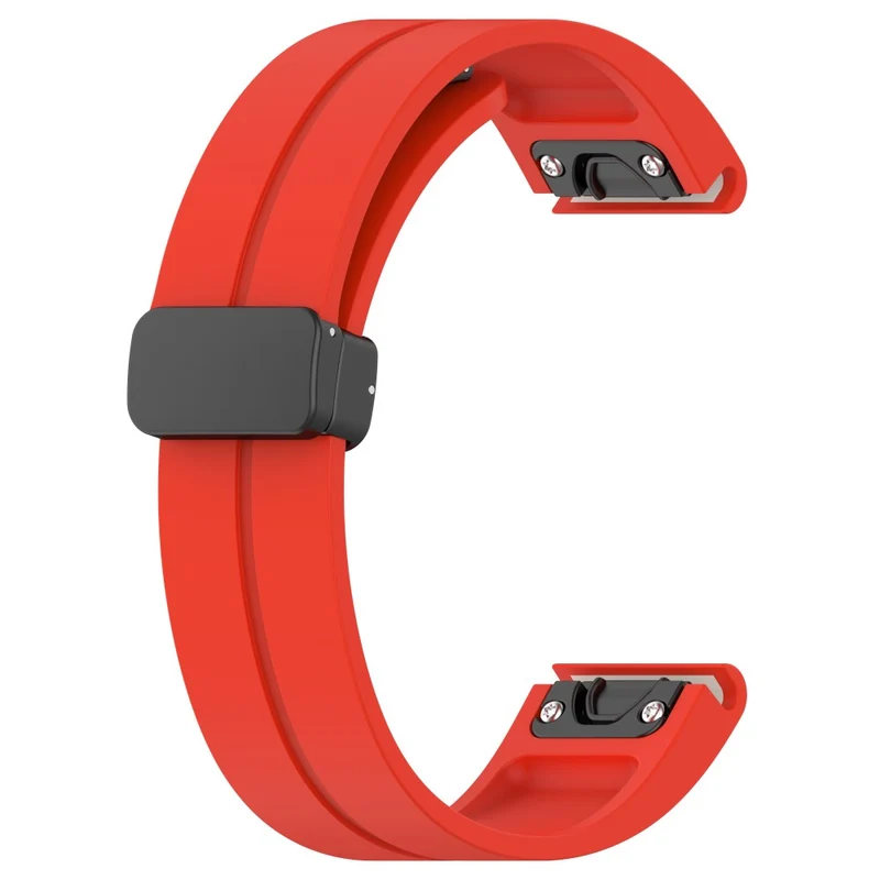 Garmin Fenix 7X / 7X Solar / Tactix 7 Pro Silicone Watch Strap 26mm Folding Black Buckle Watchband