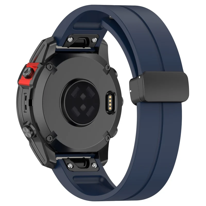 Garmin Fenix 7X / 7X Solar / Tactix 7 Pro Silicone Watch Strap 26mm Folding Black Buckle Watchband