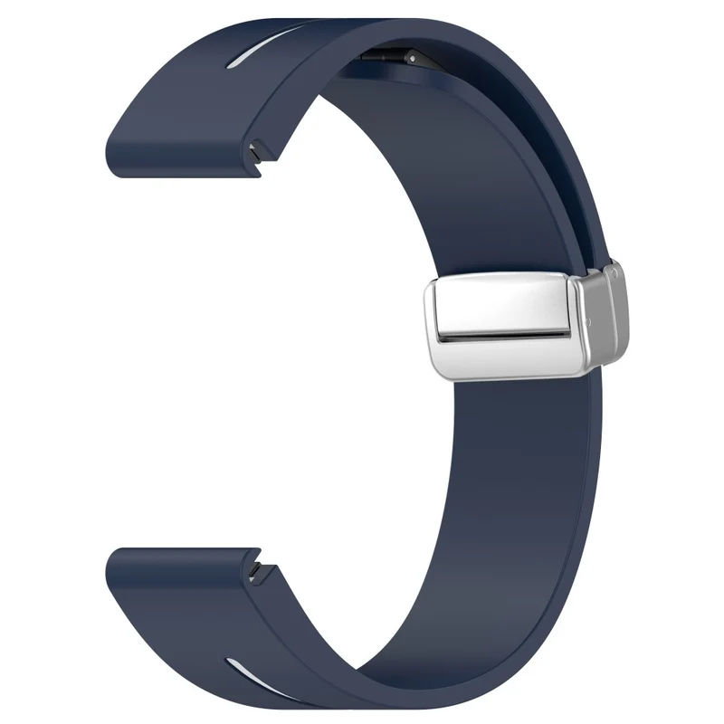 Huawei Watch GT 4 46mm / Samsung Galaxy Watch3 45mm Magnetic Silver Buckle Strap 22mm Dual Color Silicone Watch Band - Black+White