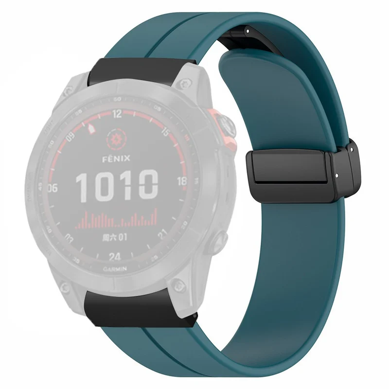 Garmin Fenix 7X / 6X / 5X Watch Strap Magnetic Buckle Silicone Band with 26mm Connector