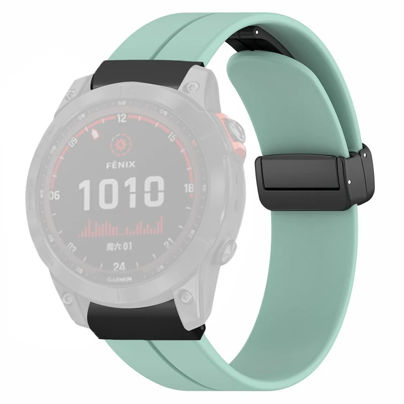 Garmin Fenix 7X / 6X / 5X Watch Strap Magnetic Buckle Silicone Band with 26mm Connector