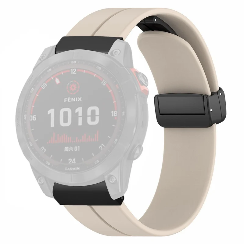 Garmin Fenix 7X / 6X / 5X Watch Strap Magnetic Buckle Silicone Band with 26mm Connector