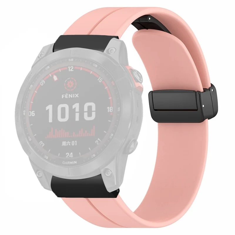 Garmin Fenix 7X / 6X / 5X Watch Strap Magnetic Buckle Silicone Band with 26mm Connector