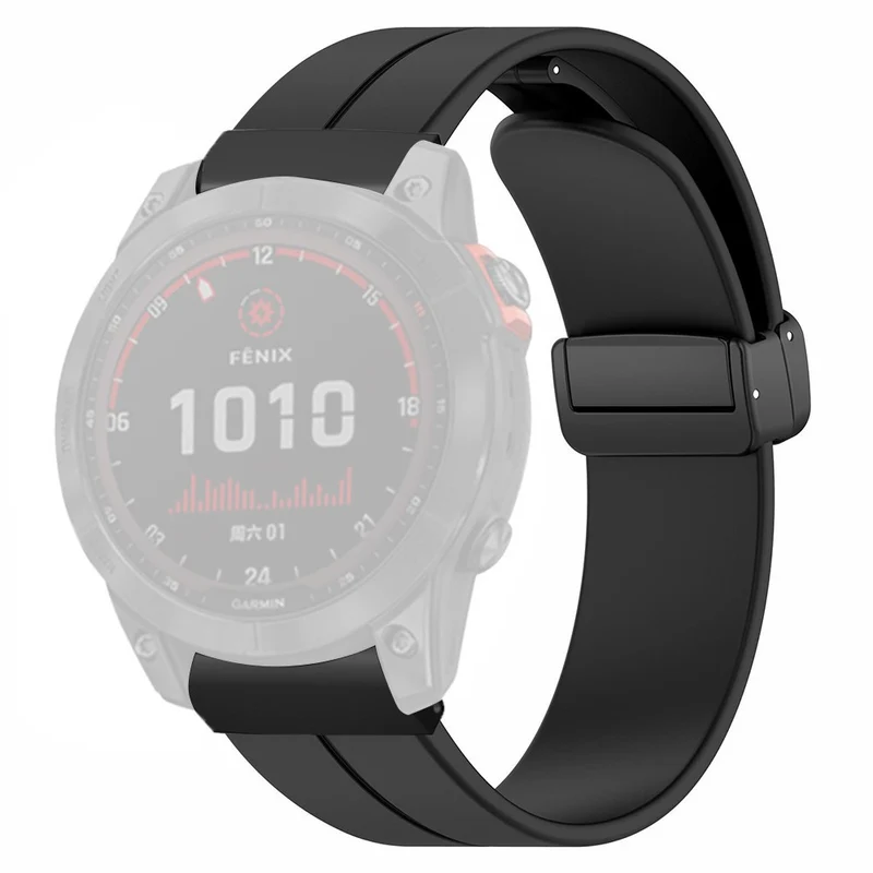 Garmin Fenix 7X / 6X / 5X Watch Strap Magnetic Buckle Silicone Band with 26mm Connector