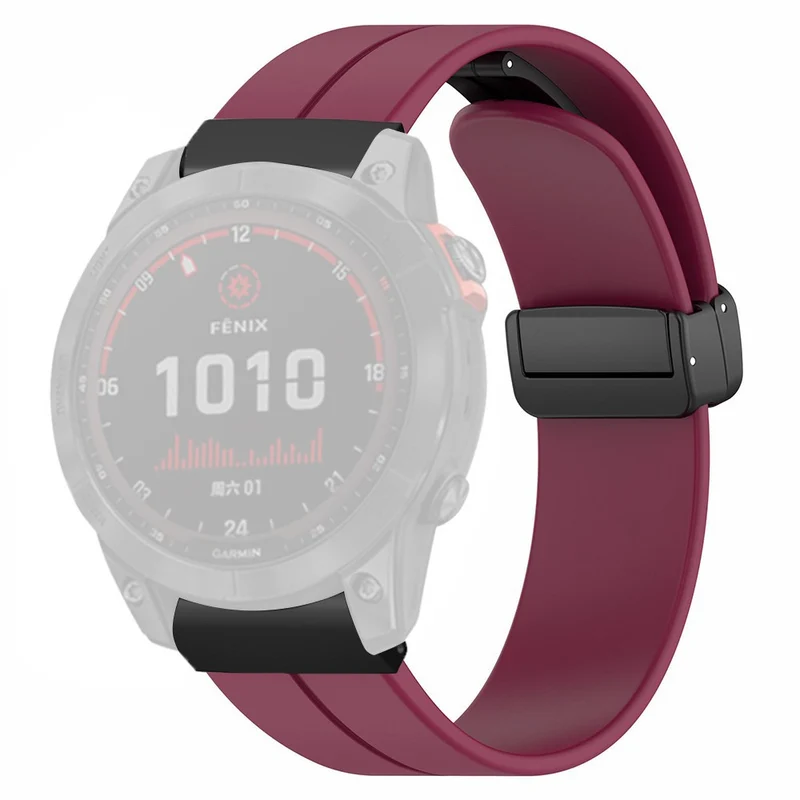 Garmin Fenix 7X / 6X / 5X Watch Strap Magnetic Buckle Silicone Band with 26mm Connector