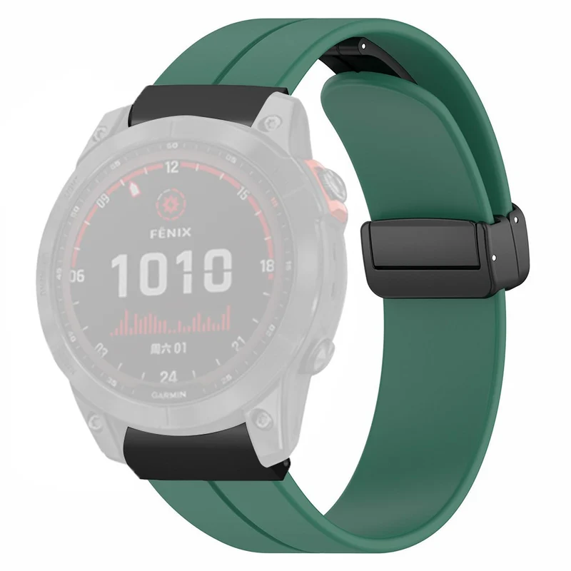 Garmin Fenix 7X / 6X / 5X Watch Strap Magnetic Buckle Silicone Band with 26mm Connector