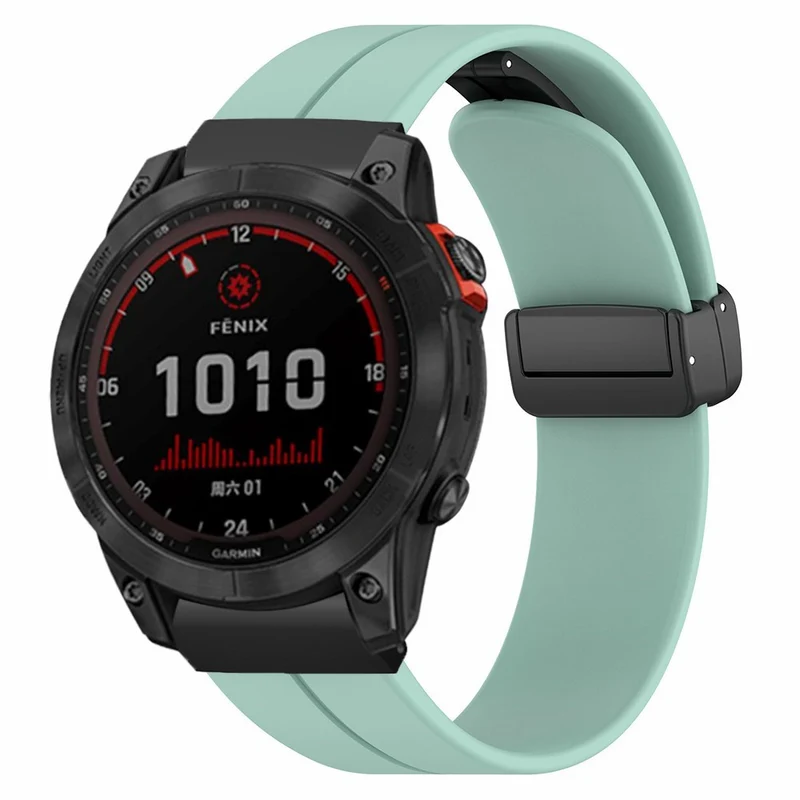 Garmin Fenix 7X / 6X / 5X Watch Strap Magnetic Buckle Silicone Band with 26mm Connector