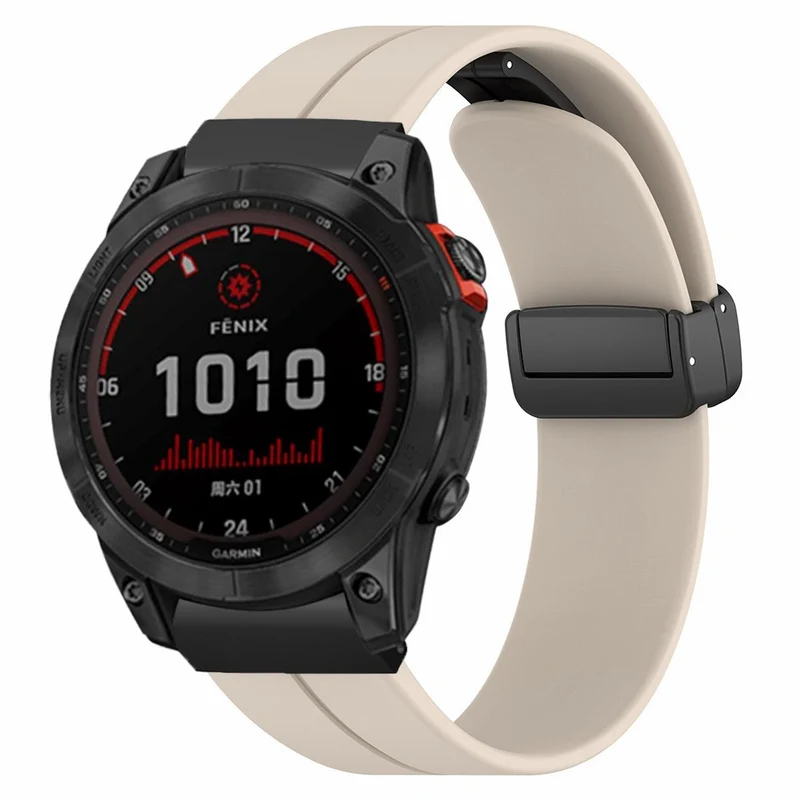Garmin Fenix 7X / 6X / 5X Watch Strap Magnetic Buckle Silicone Band with 26mm Connector