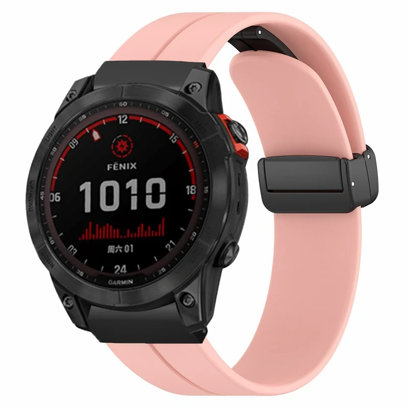 Garmin Fenix 7X / 6X / 5X Watch Strap Magnetic Buckle Silicone Band with 26mm Connector