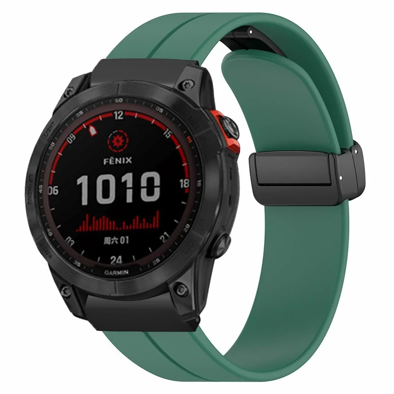Garmin Fenix 7X / 6X / 5X Watch Strap Magnetic Buckle Silicone Band with 26mm Connector
