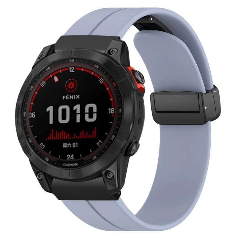 Garmin Fenix 7X / 6X / 5X Watch Strap Magnetic Buckle Silicone Band with 26mm Connector