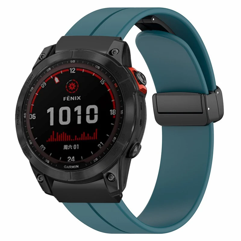 Garmin Fenix 7X / 6X / 5X Watch Strap Magnetic Buckle Silicone Band with 26mm Connector