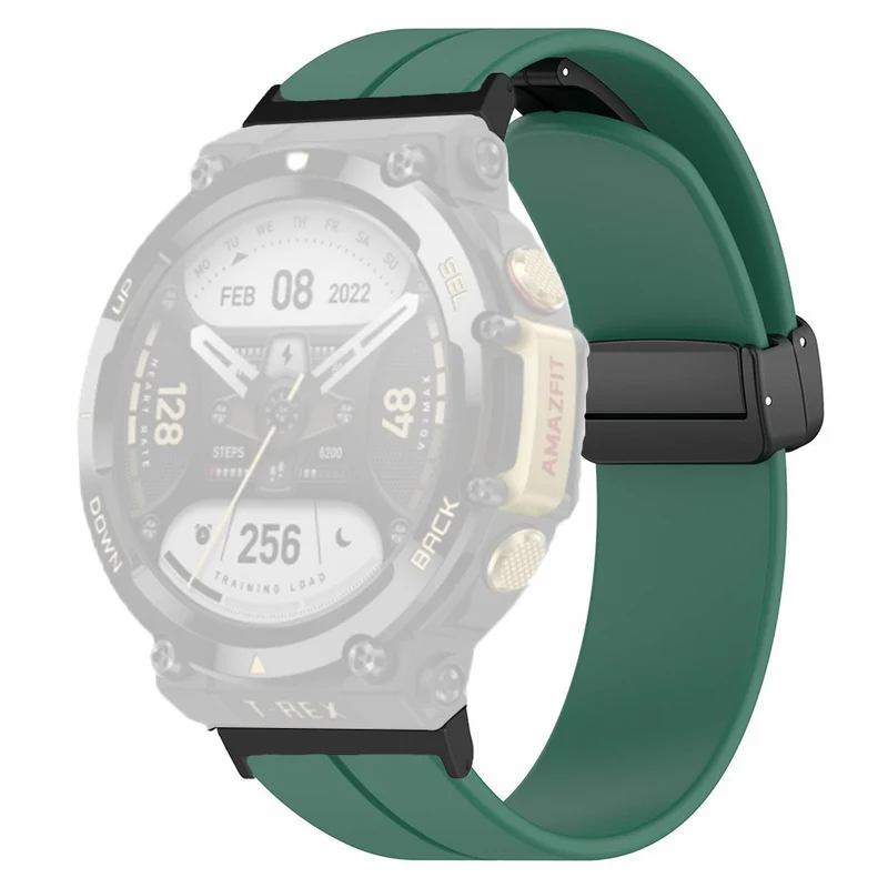 Huami Amazfit T-Rex 2 Silicone Watch Band Magnetic Folding Buckle Wrist Strap