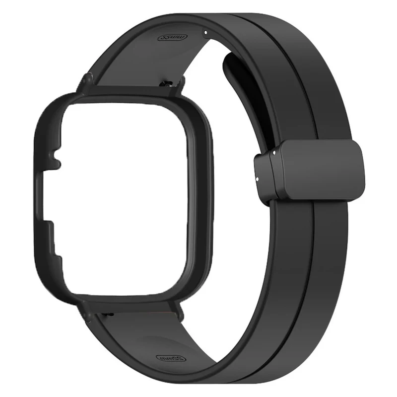Xiaomi Redmi Watch 3 Watch Band Black Magnetic Buckle Silicone Wrist Strap with Watch Case