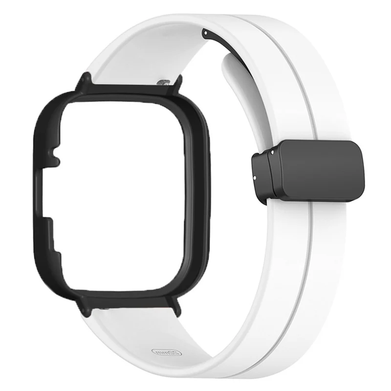 Xiaomi Redmi Watch 3 Watch Band Black Magnetic Buckle Silicone Wrist Strap with Watch Case