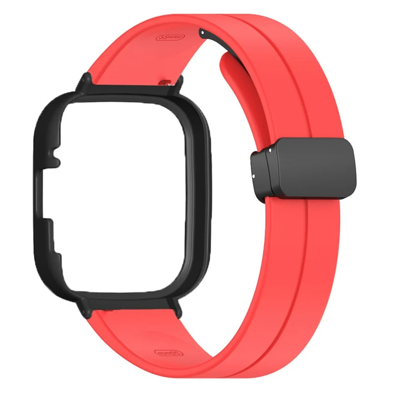 Xiaomi Redmi Watch 3 Watch Band Black Magnetic Buckle Silicone Wrist Strap with Watch Case