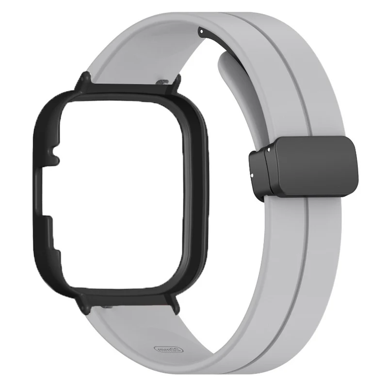 Xiaomi Redmi Watch 3 Watch Band Black Magnetic Buckle Silicone Wrist Strap with Watch Case
