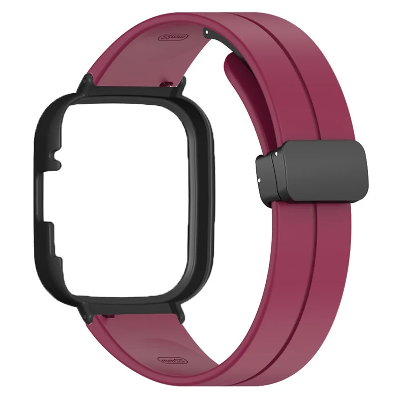 Xiaomi Redmi Watch 3 Watch Band Black Magnetic Buckle Silicone Wrist Strap with Watch Case
