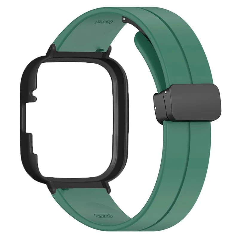 Xiaomi Redmi Watch 3 Watch Band Black Magnetic Buckle Silicone Wrist Strap with Watch Case