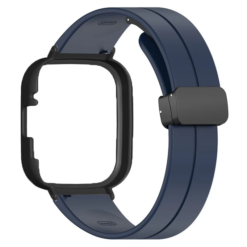 Xiaomi Redmi Watch 3 Watch Band Black Magnetic Buckle Silicone Wrist Strap with Watch Case
