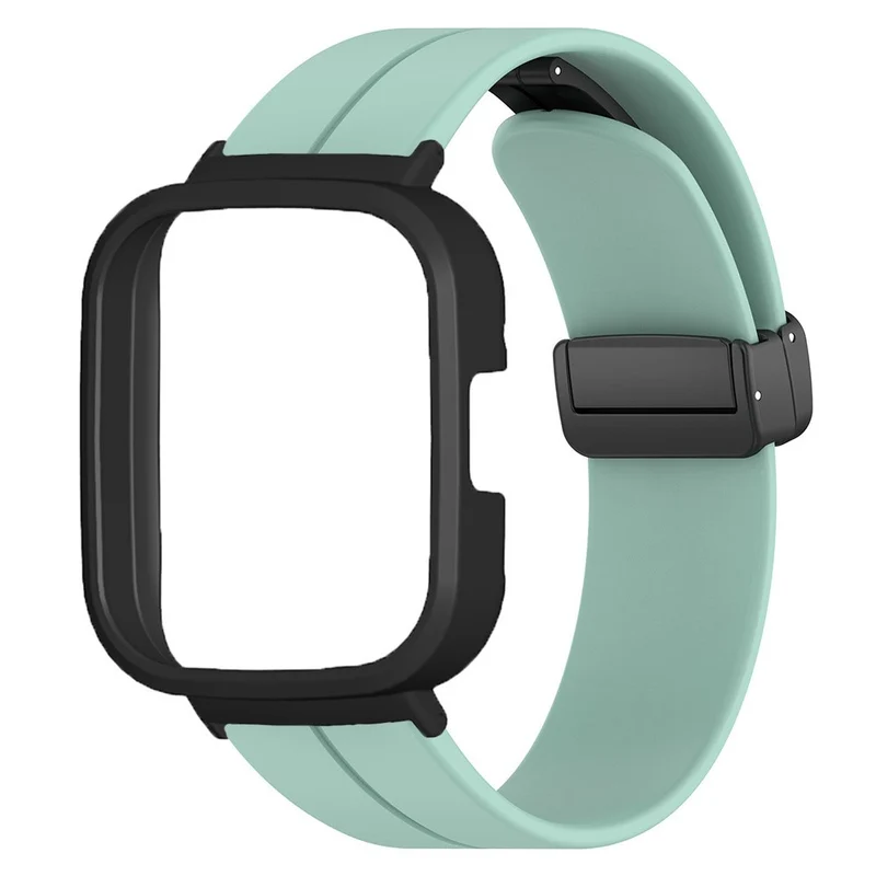Xiaomi Redmi Watch 3 Watch Band Black Magnetic Buckle Silicone Wrist Strap with Watch Case