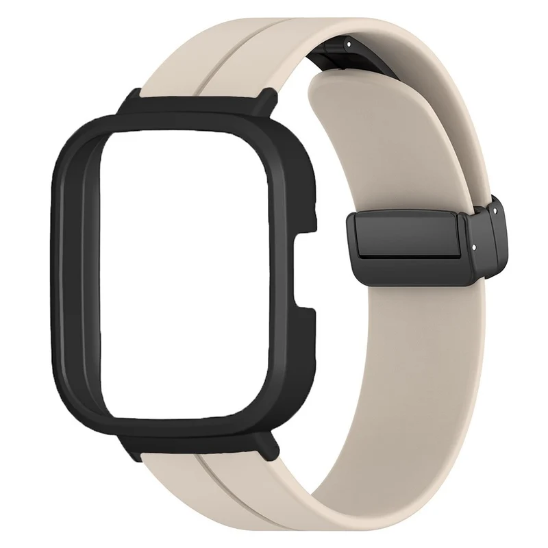 Xiaomi Redmi Watch 3 Watch Band Black Magnetic Buckle Silicone Wrist Strap with Watch Case