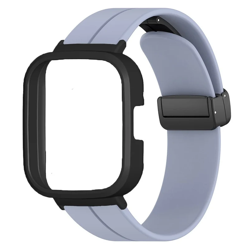 Xiaomi Redmi Watch 3 Watch Band Black Magnetic Buckle Silicone Wrist Strap with Watch Case