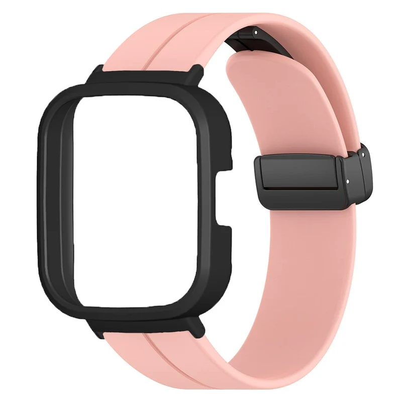 Xiaomi Redmi Watch 3 Watch Band Black Magnetic Buckle Silicone Wrist Strap with Watch Case