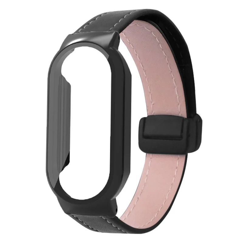Xiaomi Smart Band 8 / Smart Band 8 NFC Leather Watch Band Magnetic Buckle Strap with Watch Case / Screen Protector