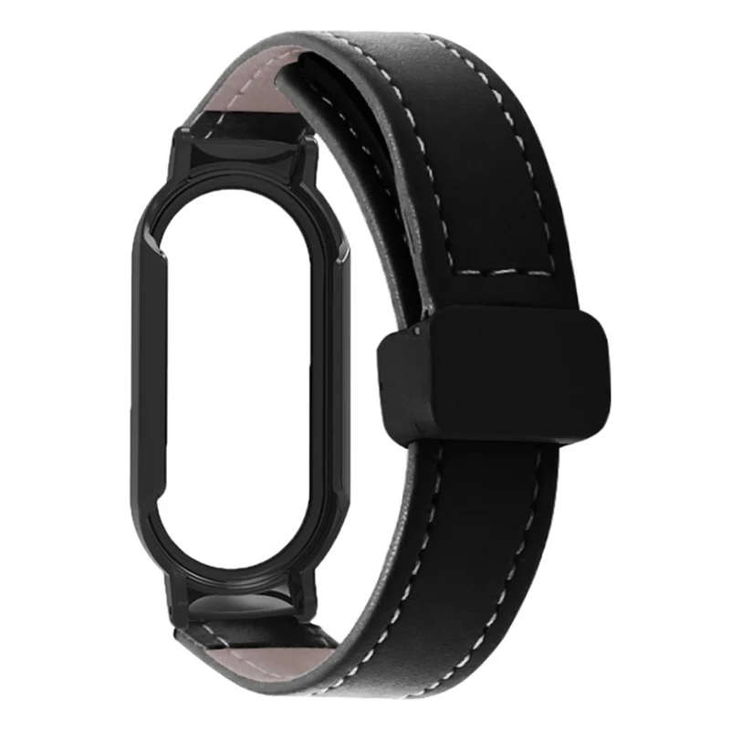 Xiaomi Smart Band 8 / Smart Band 8 NFC Leather Watch Band Magnetic Buckle Strap with Watch Case / Screen Protector