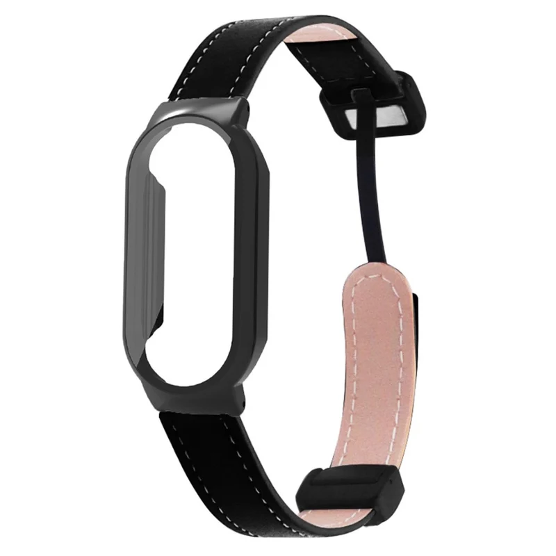 Xiaomi Smart Band 8 / Smart Band 8 NFC Leather Watch Band Magnetic Buckle Strap with Watch Case / Screen Protector