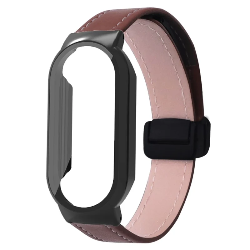 Xiaomi Smart Band 8 / Smart Band 8 NFC Leather Watch Band Magnetic Buckle Strap with Watch Case / Screen Protector