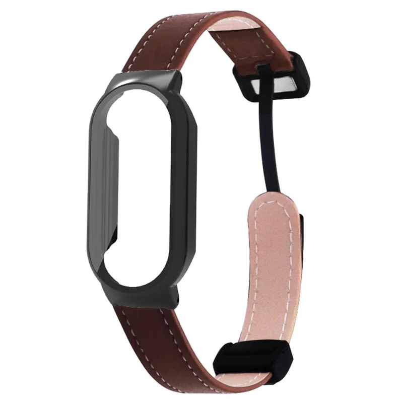 Xiaomi Smart Band 8 / Smart Band 8 NFC Leather Watch Band Magnetic Buckle Strap with Watch Case / Screen Protector