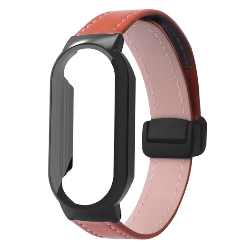 Xiaomi Smart Band 8 / Smart Band 8 NFC Leather Watch Band Magnetic Buckle Strap with Watch Case / Screen Protector