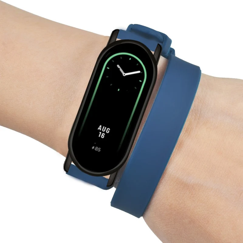 Xiaomi Smart Band 8 / 8 NFC Watch Bands Silicone Strap with Metal Connector - Navy Blue