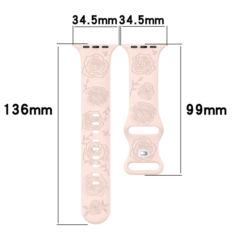 Apple Watch Series 41mm / 40mm / 38mm Silicone Watch Band Replacement Strap - Light Pink